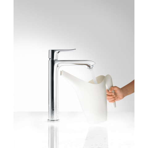 Hansgrohe Metris 1 greeps wastafelkraan - 200 met trekwaste - hoogglans chroom 0450932