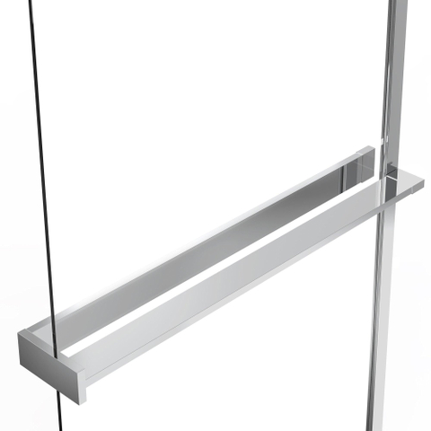 Fortifura Galeria handdoekrek voor inloopdouche - klemmen - 140cm - inkortbaar - chroom SW1212763