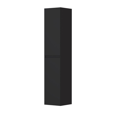 INK armoire de salle de bains 35x35x170cm 2 portes ouvrant à gauche et à droite sans poignées MDF laqué noir mat SW207393