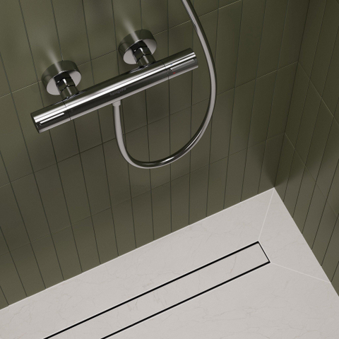 Hansgrohe RainDrain Go Douchegoot - 120cm - standaard/vlakke installatie - betegelbaar - brushed stainless steel SW1590410