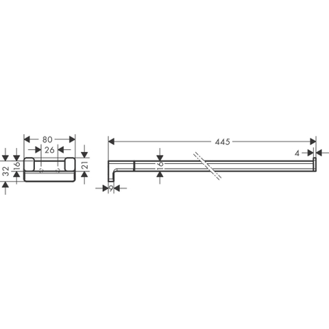 Hansgrohe AddStoris Q handdoekhouder 2-lids - geborsteld brons SW651139