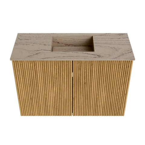 Mondiaz JOYA-DLUX 60cm toiletmeubel - kleur Oak - Wastafel FAYE positie Midden 1 kraangat kleur Arena. SW1423884