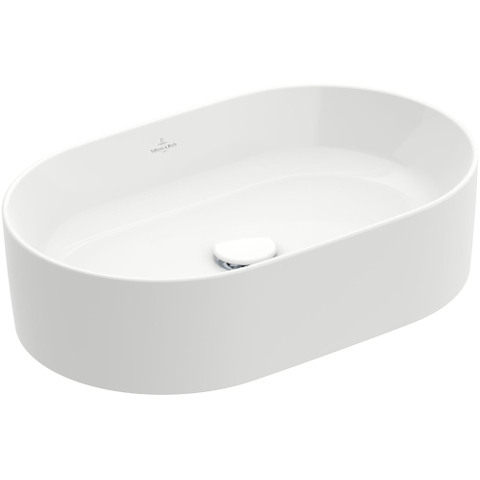 Villeroy & Boch Collaro opzetwastafel ovaal - 56x36cm - zonder overloop - zonder kraangat - White Alpine (glans wit) SW336040