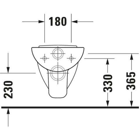 Duravit D-code wandcloset 54cm met spoelrand vlakspoel wit 0315124
