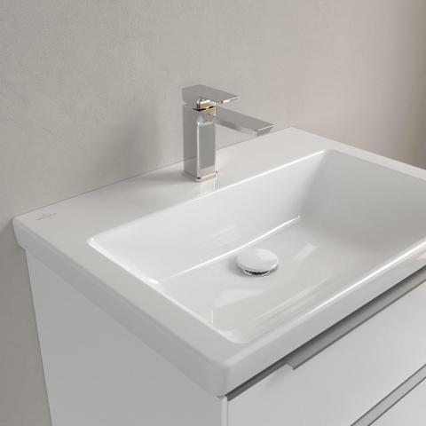 Villeroy & Boch Subway 3.0 meubelwastafel - 65x47x16.5cm Rechthoek - 1 kraangat - zonder overloopgat Ceramic - White Alpine (glans wit) SW702148