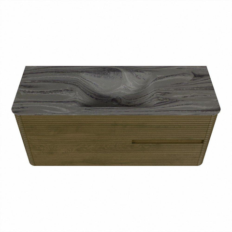 Mondiaz CIRO-DLUX Meuble de salle de bains - 120x45x50cm - Plan vasque solid surface Sombra - 1 vasque Centrale - 1 trou de robinetterie - 2 tiroirs - Dusk SW1533390
