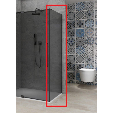 Van Rijn Products ST08 paroi latérale - 120x200cm - 8mm - verre fumé - noir SW956409
