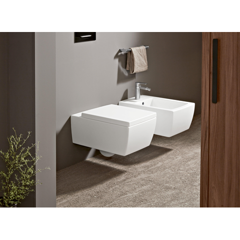 Villeroy & Boch Viconnect bedieningsplaat dualflush frontbediend - 25.3x14.5cm - kunststof zwart/matchroom - mat zwart SW106658