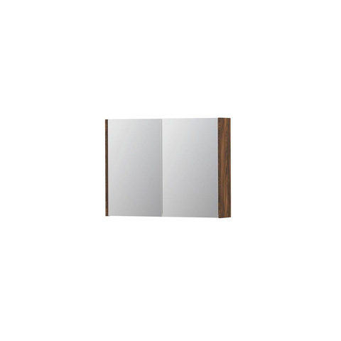 INK SPK1 armoire de toilette – 80 x 60 x 14 cm – 2 portes, portes-miroir double face – Noyer (Brun) mat SW487296
