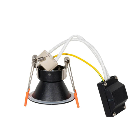 QAZQA Dept Inbouwspot - 1 spot - IP44 - Rond - Zwart SW1450850
