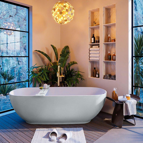 MONDIAZ ALAN - DLUX Badkamermeubelset - 110cm - onderkast - Clay - 1 lade - vrijhangende wastafel - wasbak midden - 0 kraangaten - Ostra SW807924
