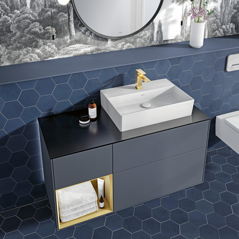 Villeroy & Boch memento 2.0 wastafel onderzijde - geslepen - 60x42cm - zonder overloop - 1 kraangat CeramicPlus - Stone White (mat wit) SW358410