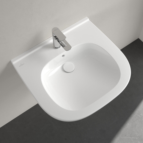 Villeroy & Boch Vicare O.novo Vita wastafel Vita - met 1 kraangat - met overloop - 60x55cm - White Alpine (glans wit) 1025049