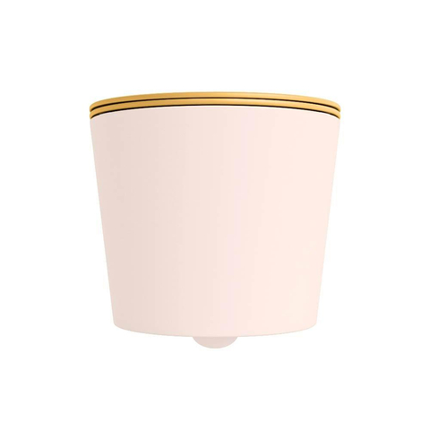 Mondiaz LAVIE hangtoilet – spoelrandloos – 36 x 53 cm – met softclose zitting – Rosee (roze), zitting Ocher (geel) SW1208677