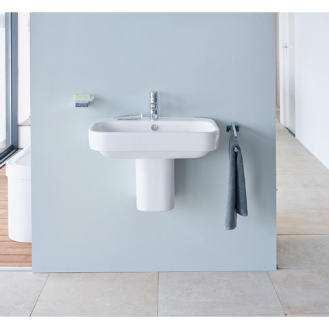 Duravit Happy D.2 Wastafel - met overloop - met 1 kraangat - 65x50cm - wit SW54260