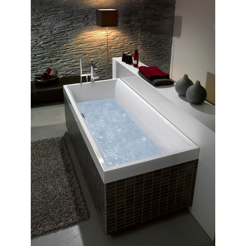 Villeroy & Boch Squaro kunststof bad quaryl rechthoekig - 180x80x50cm - met poten - glans wit 0940432