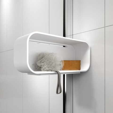 Sealskin Inc. Porte de douche pivotante et paroi latérale 100x100x200cm avec panier de douche verre de sécurité clair 8mm avec revêtement anticalcaire Argent brillant SW795485