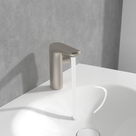 Villeroy & Boch Antao 1 greeps wastafelkraan - 173mm - met push open afvoergarnituur - Brushed Nickel (rvs) SW974163