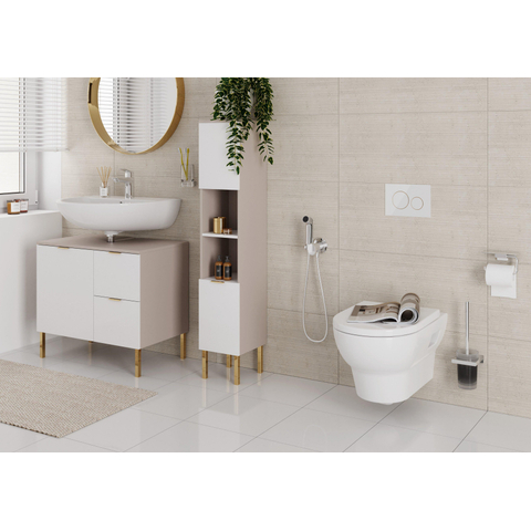 Hansgrohe Bidet - handdouche - 1jet S - ecosmart - voor koud water - met porter en doucheslang - 125 cm - chroom SW1418342