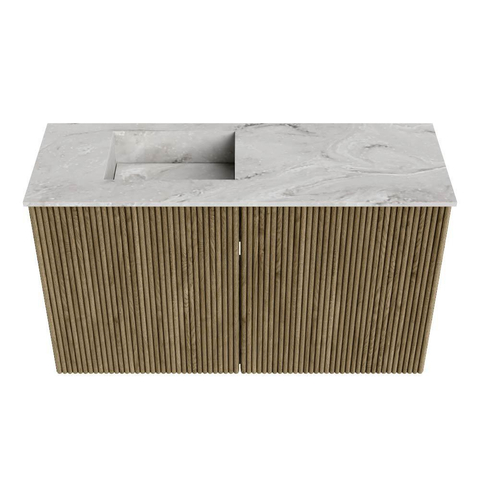 Mondiaz JOYA-DLUX 70cm toiletmeubel - kleur Dusk - Wastafel FAYE positie Links Zonder kraangat kleur Glace. SW1423151