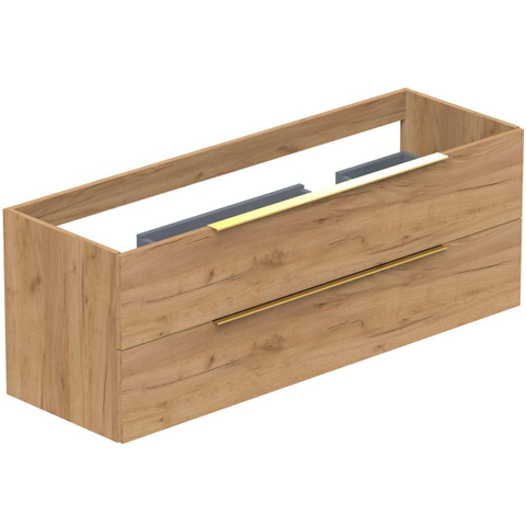 Thebalux Meuble bas Type2 - 140cm - 2 tiroirs - avec poignée rapportée Noëlla - 2 découpes - Sequoia SW769401