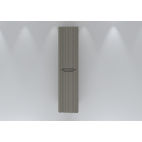 H&R badmeubelen Juice Hoge Kast - 40x35x170cm - met ronde hoeken - 3D-front - 2 deuren - rechtsdraaiend - beige mat SW875869