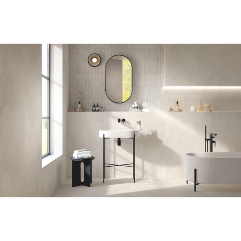 ÉCHANTILLON Terravito Elzino carreau mural et de sol - 6x24cm - Aspect pierre naturelle - Blanc mat (blanc) SW1221409