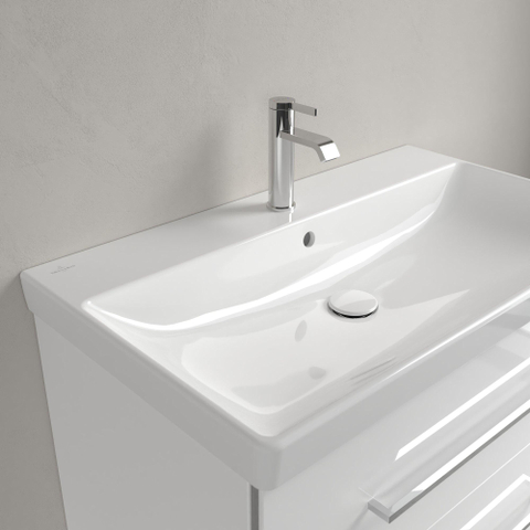 Villeroy & Boch Avento meubelwastafel - 80x47cm - 1 kraangat - met overloop - White Alpine (glans wit) SW59871