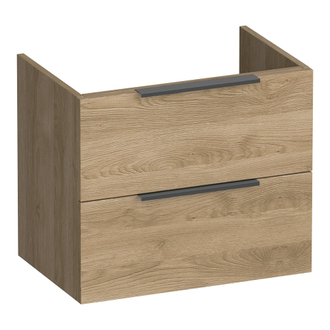 BRAUER Elevate meuble-lavabo peu profond 60 sans poignées rapportées 2 tiroirs à fermeture douce et 1 découpe pour siphon - Sunlit SW1200235