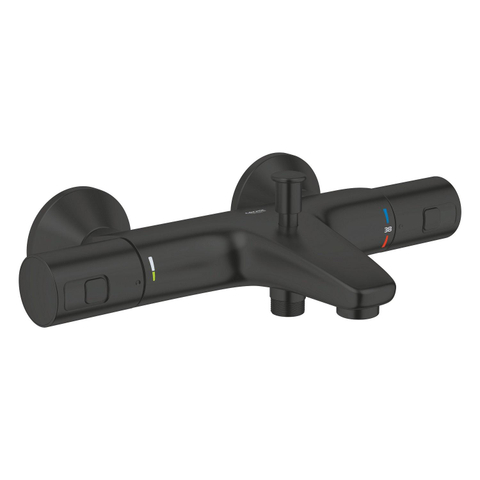 Grohe Precision Start Badkraan - thermostatisch - omstel - koppelingen HOH=15cm - matte black (mat zwart) SW924879