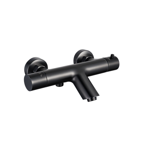 Fortifura Calvi Thermostatische Badkraan - Mat Zwart OUTLETSTORE STORE43783