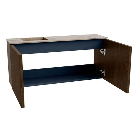 Mondiaz JOYA-DLUX 90cm toiletmeubel - kleur Walnut - Wastafel FAYE positie Links 1 kraangat kleur Arena. SW1424325