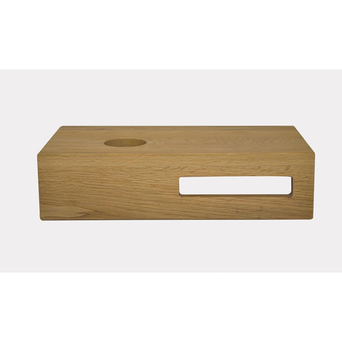 Wiesbaden Oak fonteinset – 40x21x21 cm – eiken met wasbak links – chromen Hotbath inbouwkraan SW411452