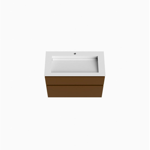 Mondiaz XABI Badkamermeubelset - 90x60x45cm - 2 lades - wastafel AVON talc - midden - 1 kraangat - Rust SHOWROOMMODEL SHOW26798
