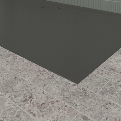 Villeroy & Boch Ecora douchebak - 180x100x3.5cm - afvoer lange zijde - anthracite (antraciet) SW1558904