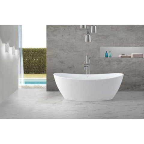 Wiesbaden Eva solid surface vrijstaand bad 179.5x84.5x64cm mat wit SW102832