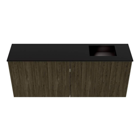 Mondiaz JOYA 100cm meuble de salle de bains - couleur Shadow - Vasque FAYE position Droite Sans trou de robinet couleur Urban. SW1421524
