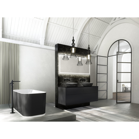 Villeroy & Boch Artis opzet wastafel - 43cm - zonder kraangat c plus - Coal Black (glans zwart) SW68817