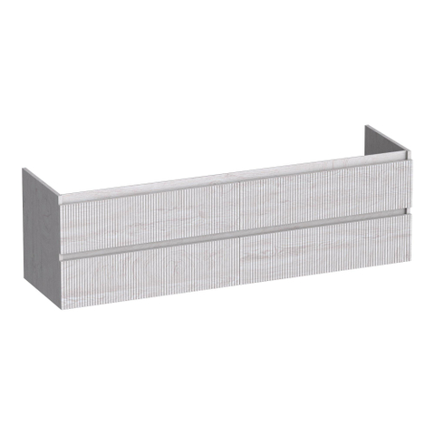 BRAUER Joy Wavy meuble de salle de bains sous lavabo 160 4 tiroirs à fermeture en douceur - sans poignées - 2 découpes pour siphon - Forest Seashell SW1201375