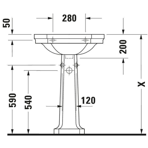 Duravit Serie 1930 1930wastafel - met 1 kraangat - 60x41cm - wit 0291294