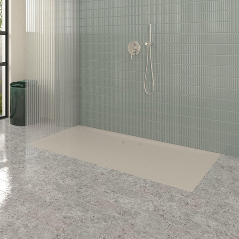 Villeroy & Boch Ecora douchebak - 170x80x3.5cm - afvoer lange zijde - almond (beige) SW1559024