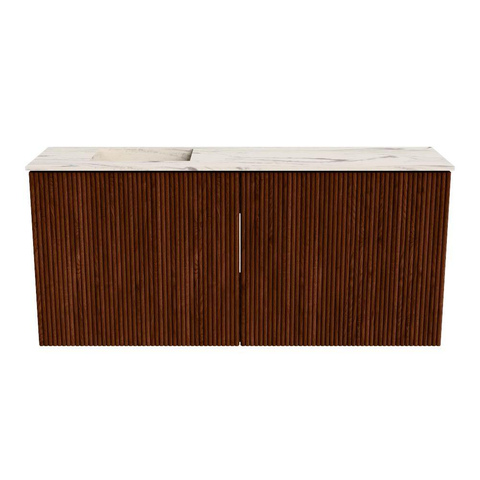 Mondiaz JOYA-DLUX 90cm meuble de salle de bains - couleur Ruby - Vasque FAYE position Gauche 1 trou de robinet couleur Nata. SW1425436