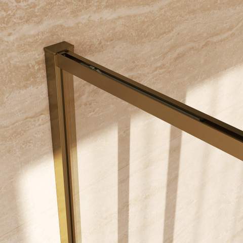 BRAUER Galactic Douchecabine - 160x90x200cm - met schuifdeur - helder glas - omkeerbaar - incl. glascoating - geborsteld goud PVD SW1580887