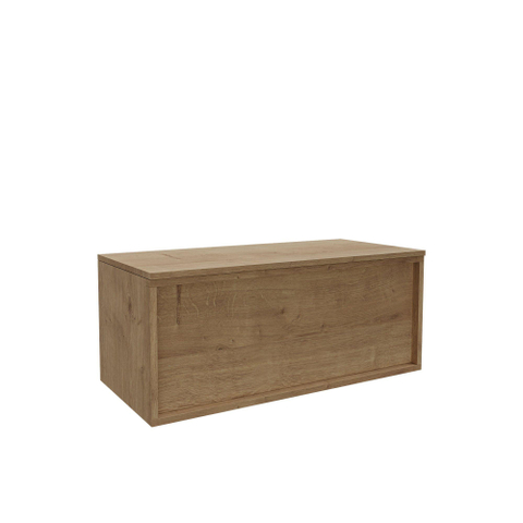 Saniclass Holz Frame Meuble de salle de bain - 100x45x40cm - plan de toilette - sans trous de robinet - 1 tiroirs - Chêne Natural SW1436754