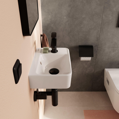 Hansgrohe Xanuia Q Wastafel/Fontein - 36x25cm - 1 kraangat - met overloop - glans wit SW1165060