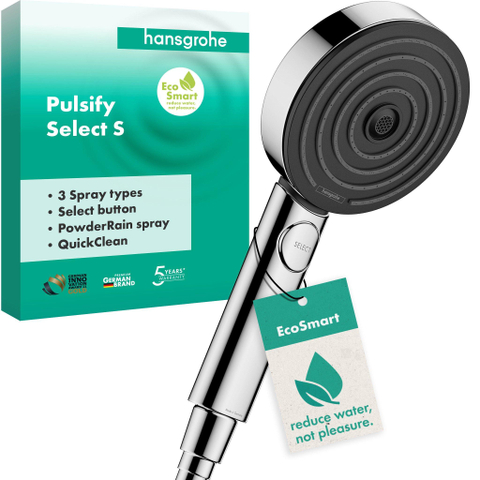 Hansgrohe Pulsify select s - handdouche 10.5cm - 3jet activation - ecosmart - hoogglans chroom SW651052