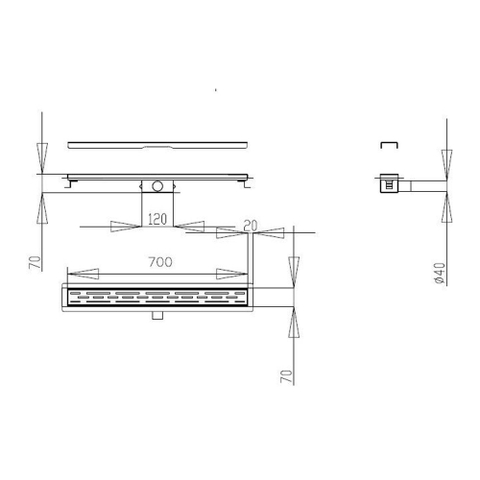 Best Design Nice douchegoot - 7x70cm - met flens - RVS SW280130