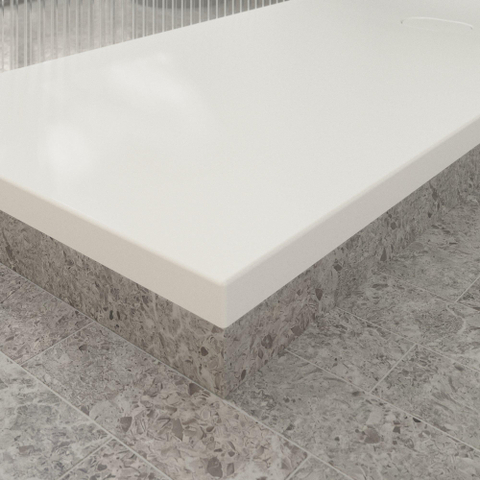 Villeroy & Boch Ecora douchebak - 170x80x4.5cm - afvoer korte zijde - stone white (wit) SW1558961