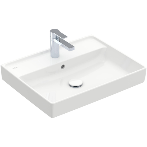 Villeroy & Boch Collaro wastafel - 60x47cm - met overloop - 1 kraangat - White Alpine (glans wit) SW358307