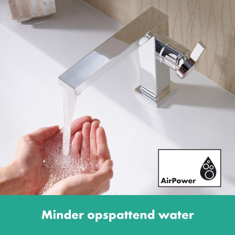 Hansgrohe Tecturis E Eengreeps wastafelkraan - 110 Fine - coolstart - met PopUp - trekwaste - hoogglans chroom SW918530